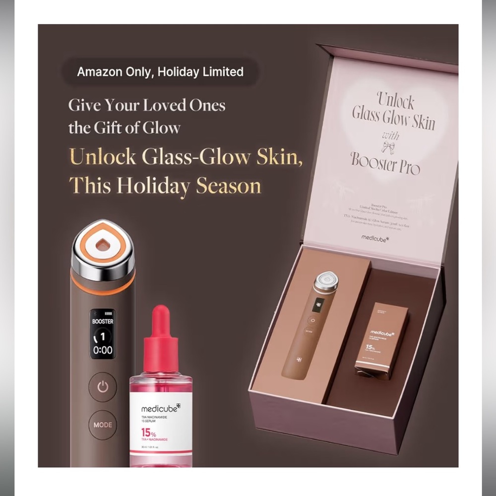 Medicube Booster Pro Holiday Skincare Tool Set Mocha Gift Set Skin Laser - Picture 14 of 16